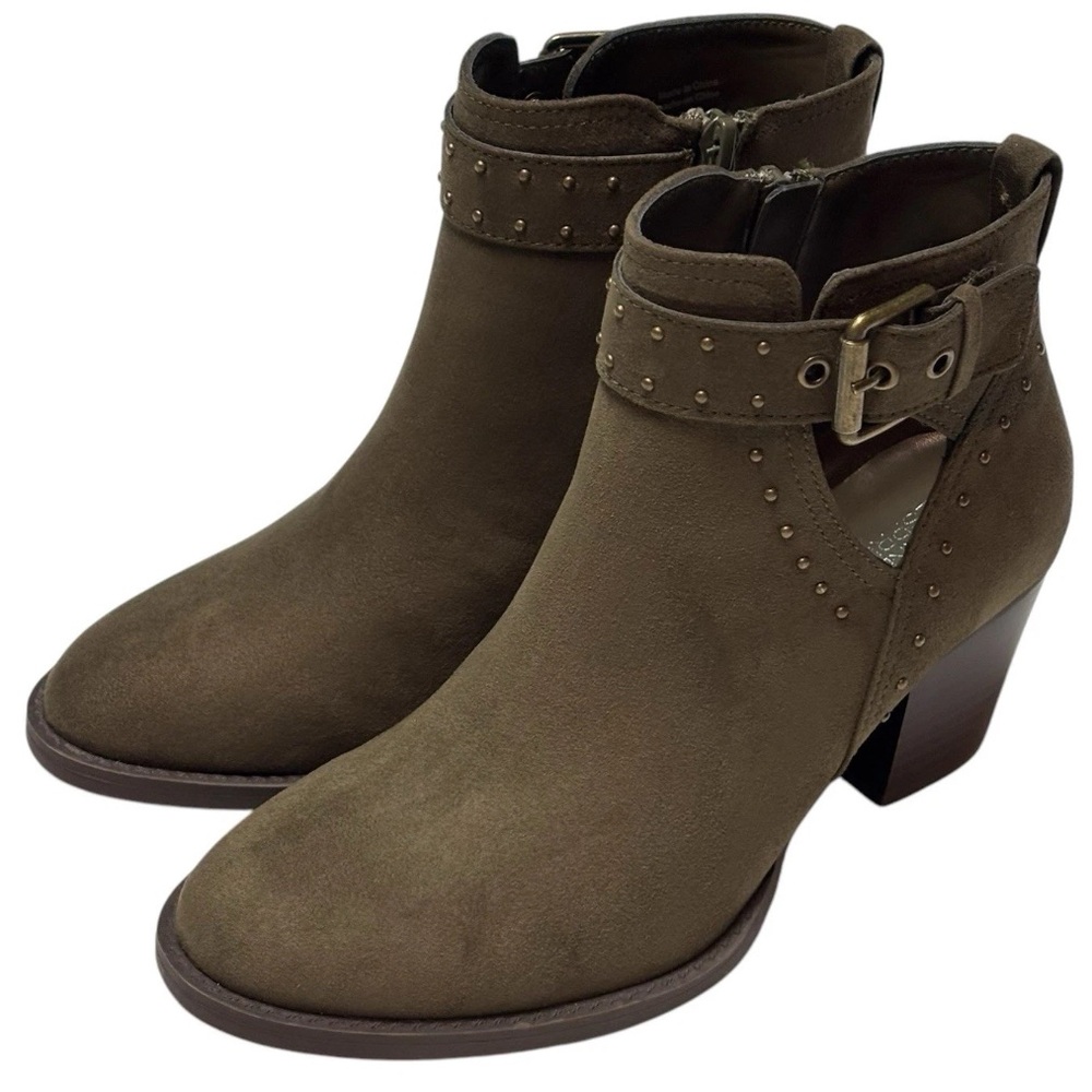 Market & Spruce Women 6.5 Office Siren Studded Ankle Boot Olive Corpcore MSRP189